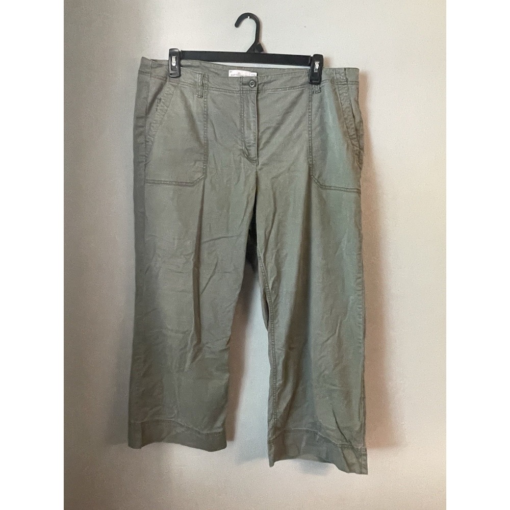 LL BEAN Signature  Pants Womens Size 18  Cargo‎ Green Hiking Outdoor